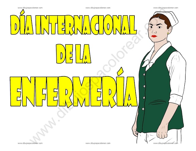 Día Internacional de la Enfermería dibujo a color y para colorear